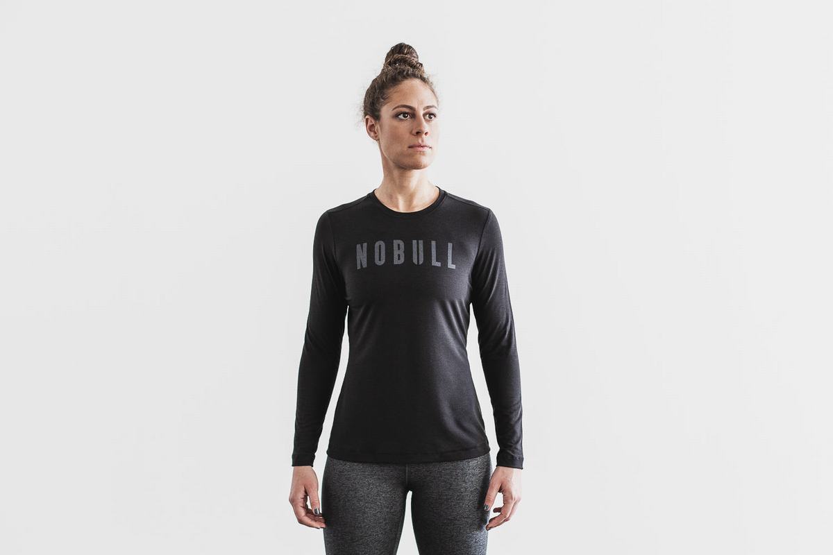 Nobull Women\'s Long Sleeves Black | Australia (XS2683)